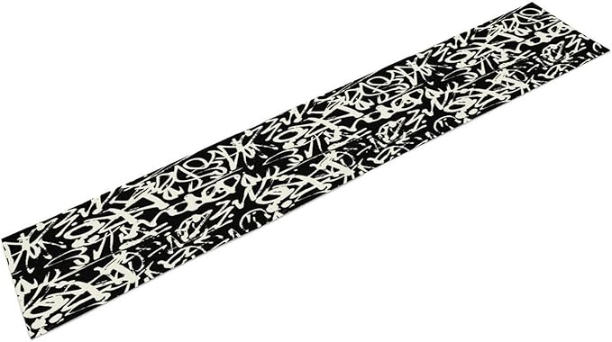 Graffiti Table Runner,Black White Abstract Messy Art Theme Pattern Print Tablecloth Burlap for Hotel Indoors Outdoor Dining Room Kitchen Home Decor,W13X L60 in