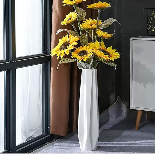 Ceramic Large Floor Vase, GDSZJLJ White 24" Tall Flower Vase Decorative Vases for Living Room Modern Home Decor Office Bedroom Kitchen Wedding House Décor, Gift for Wedding Housewarming