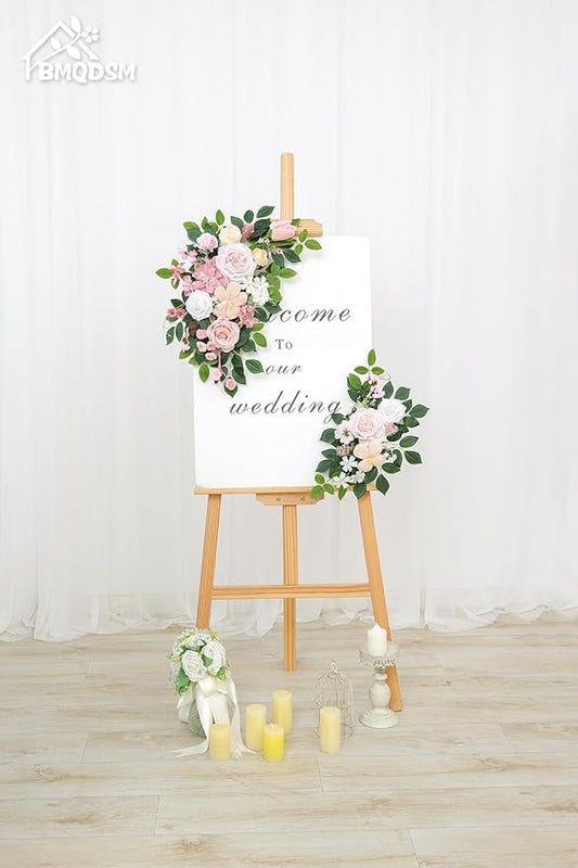 Pack of 2 Faux Flowers,Wedding Arch Flowers,Wisteria Hanging Flowers,Flower Garland Be Suited to Aisle Decorations for Wedding Ceremony(New Pink)