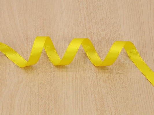 Yellow Double Faced Satin Ribbon 3/8 inch Flower Boutique Gift Wrapping Ribbon 10mm 100yards Continuous Fabric Silk Bow Ribbon for Christmas-DIY Crafts Hair Headband-Sewing-Wedding Decoration