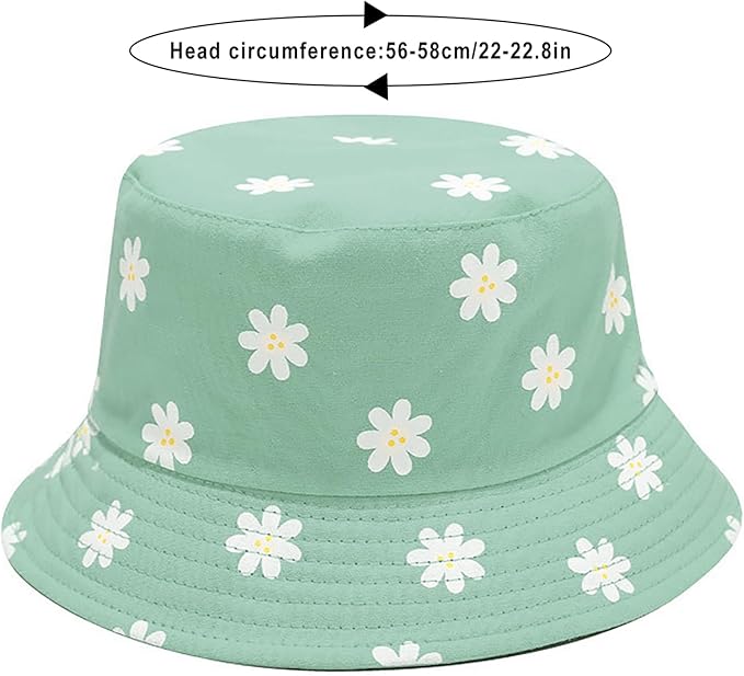 Malaxlx Unisex Bucket Hat Beach Sun Hat Aesthetic Fishing Hat for Men Women Teens, Reversible Double-Side-Wear