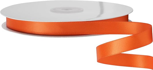 LIUYAXI Torrid Orange Stain Ribbon, 1/2" X Continuous 50 Yards, Double Faced Fabric Ribbon Perfect for Gift Wrapping Wedding Christmas Birthday Floral Arrangement Craft