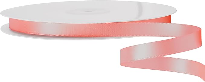 LIUYAXI Rose Gold Double Faced Satin Ribbon, 3/8" X Continuous 100 Yards, Ribbons Perfect for Gift Wrapping Bows Bouquet Wedding Decor DIY Craft and More