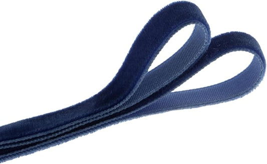 Vintage Sapphire Blue Velvet Ribbon Christmas Ribbon for Gift Wrapping Crafts Christmas Tree Ornaments Garland Decorations, 5/8 Inch X 25Yd