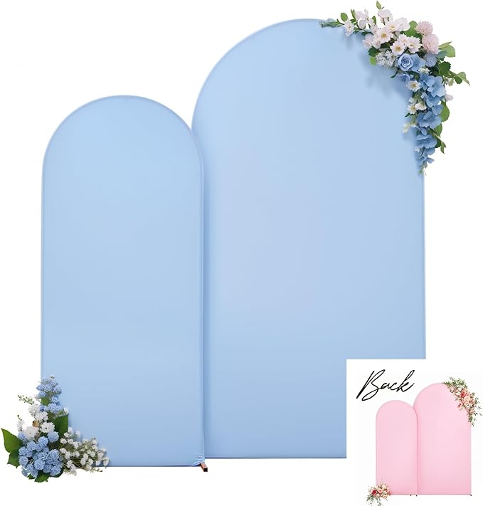 Arch Backdrop Cover Set of 2 Pink Blue Arch Cover 7.2 and 6ft Wedding Arch Cover Stretchy Backdrop Birthday Bridal Baby Shower Gender Reveal Party Arch Stand Covers Spandex