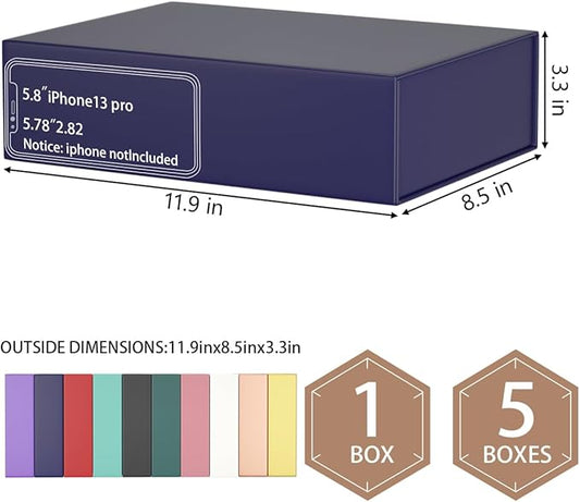 Blue Gift Boxes 11.9" x 8.5" x 3.3" with Magnetic Closure Lid Gift Box for Presents,Bridesmaid Gifts Boxe,Cute Boxes,Birthday Gift Box,Luxury for Gift Packaging, Magnetic Gift Boxe for Wrapping Gifts