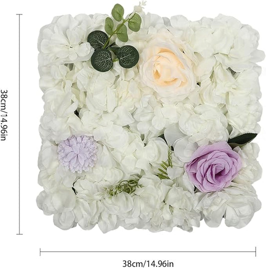 3D Flower Wall Panel 12Pcs Artificial Flower Wall Background Silk Rose Mat for Wedding Wedding Decor Shop Photo Backdrop (Flower Type B)