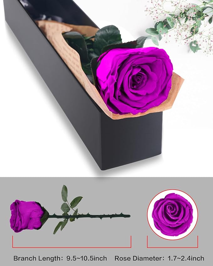 Forever Flowers Gifts for Women: Purple Roses Birthday Rose Christmas Anniversary for Mom Girlfriend Wife Grandma