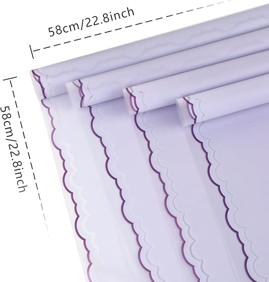 FUHITIM 20 Sheets Flower Wrapping Paper - Waterproof Floral Bouquet Wrapping Paper, Florist Supplies Packaging Paper for Wedding Birthday Gift DIY Crafts (Lavender Purple)