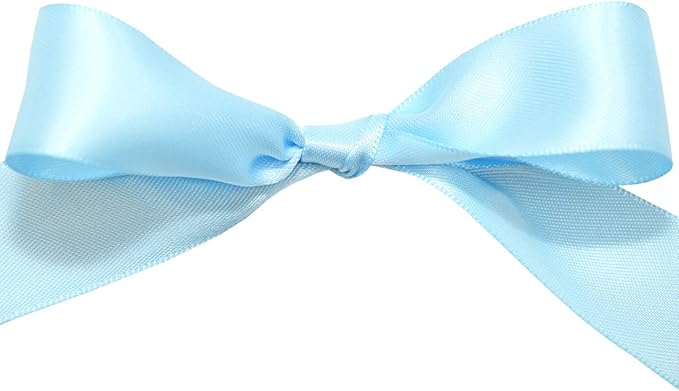 Morex Ribbon Double Face Ribbon, 7/8" x 50 Yd, Blue Mist, Silk Ribbons for Gift Wrapping, Birthday Gifts, Satin Dress for Women, Crafts, Wedding