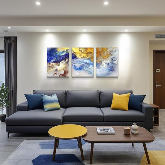Abstract Wall Art for Living Room Bedroom Decoration Office Wall Decor Wall Artworks 3 piece Bathroom decor Giclee posters Abstract Watercolor painting Canvas Prints Pictures modern Home decor Art