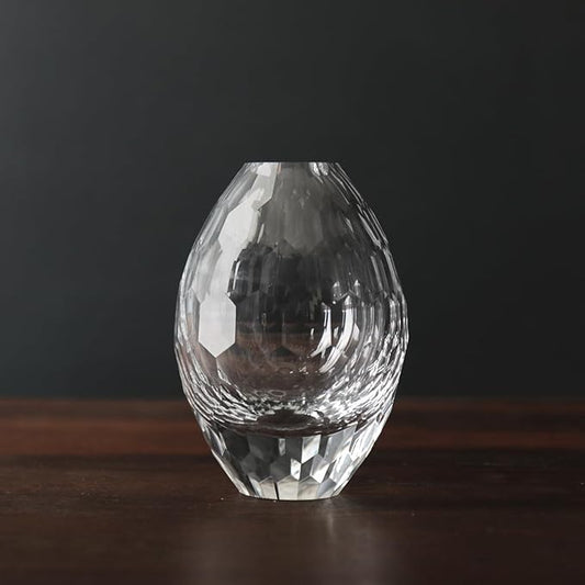 Beatriz Ball Glass Faceted Teardrop Bud Vase (Clear)