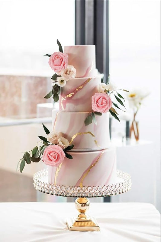Glitter Roses Artificial Flowers 30 PCS Foam Roses 2.17 in Foam Flowers Glitter Flowers with Stem Fake Flowers for DIY Wedding Bridal Bouquet Party Centerpieces Decor(Peach)