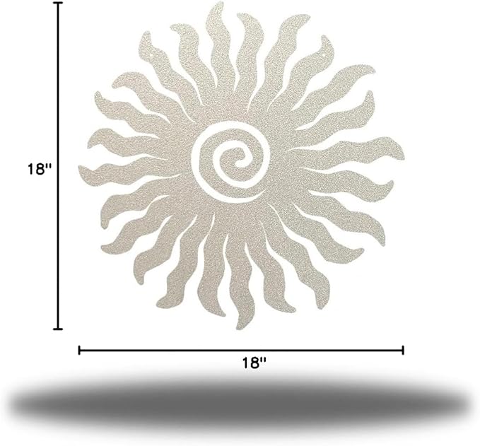 Riverside Designs Sunburst Metal Wall Art Steel Outdoor Decor - Heavy-Duty and Waterproof - Made in USA (18", Silver)