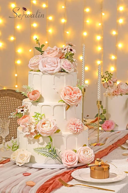 Serwalin Artificial Flowers Home Cake Decorations