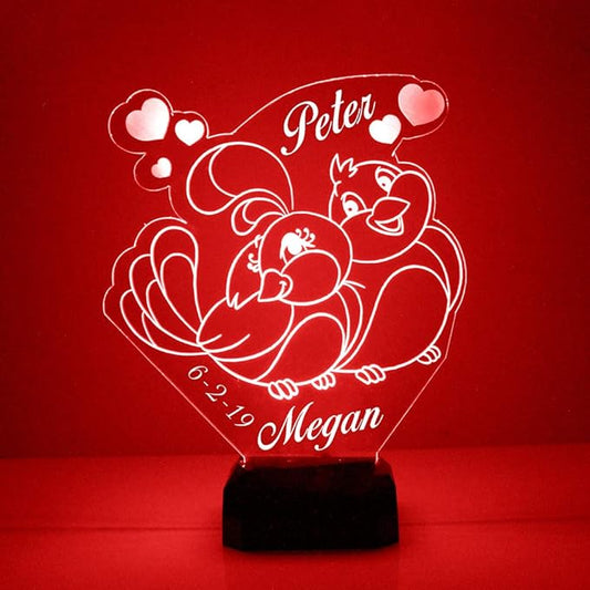 Custom Love & Heart LED Sign Night Light Lamp with Remote, Light Up Display with Personalized Name or Image, Customized and Made in The USA, Clear Acrylic Home Decor Design with 16 Colors, 4 Modes