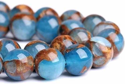 6mm 60pcs Lake Blue Cloisonne Craft Spacer Loose Beads for Jewelry Making DIY Bracelet
