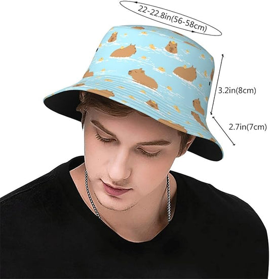 Cartoon Bucket Hat Summer Beach Travel Sun Hat Packable Fisherman Cap for Men Women