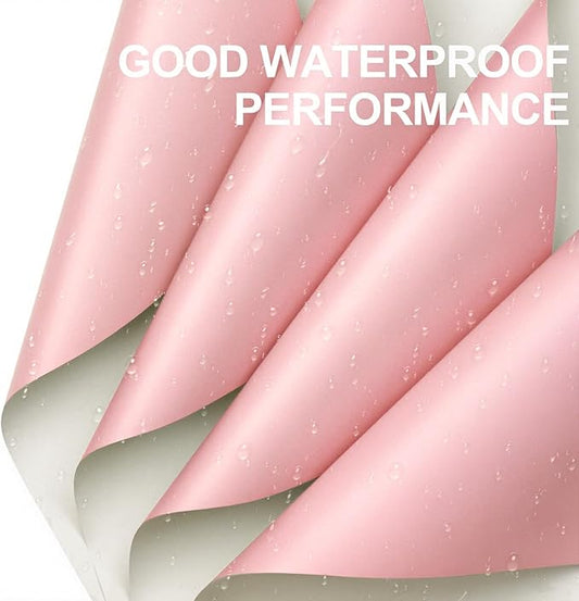 WRAPAHOLIC 20 Sheets Flower Wrapping Paper - 22.4 x 22.4 inch Pink Color Water-Resistant Floral Bouquet Wrapping Paper, Florist Supplies Packaging for Wedding Birthday Gift DIY