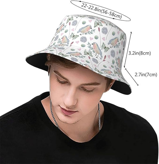 Cartoon Bucket Hat Summer Beach Travel Sun Hat Packable Fisherman Cap for Men Women