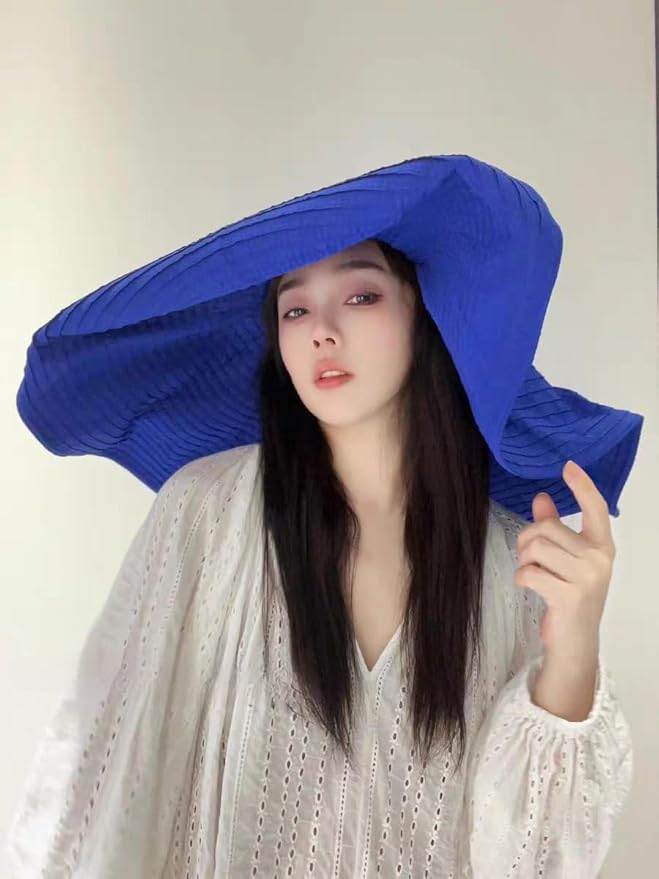 Oversized Sun Hats for Women Extra Large Wide Brim Beach Hat Foldable Roll up Floppy
