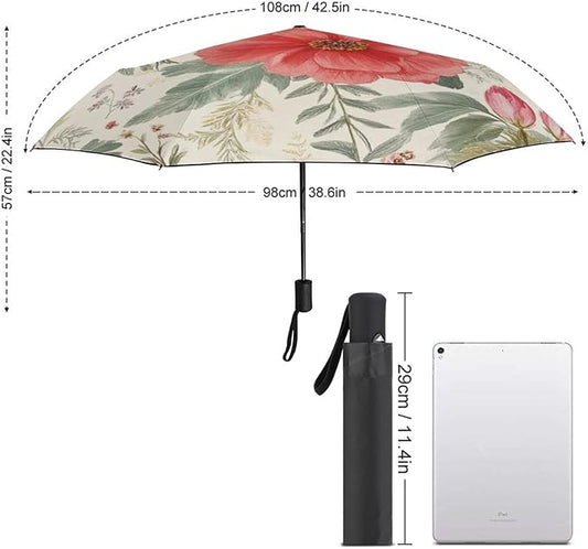 3 Fold Car Umbrella Folding Portable Automatic Umbrella Sunny Rain Sunscreen