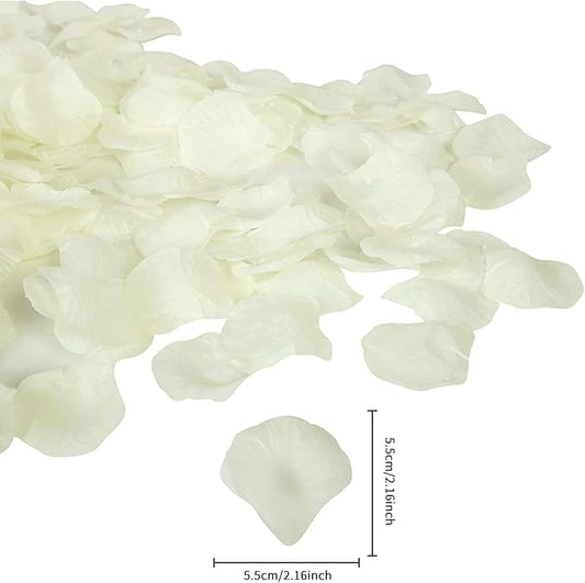 Ouddy Decor 3000 Pcs Rose Petals Artificial Flowers for Valentine's Wedding Decor Romantic Night Bridal Party Home Decorations, Ivory