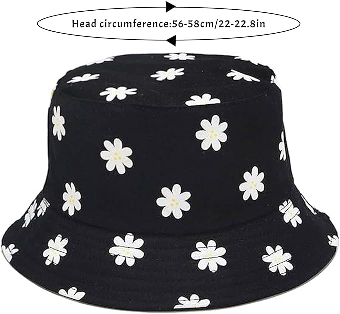 Malaxlx Unisex Bucket Hat Beach Sun Hat Aesthetic Fishing Hat for Men Women Teens, Reversible Double-Side-Wear