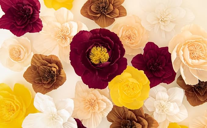 6 Pcs 3D Paper Flower Decoration for Party, Wedding Decoration, Background Wall, Nursery Room Decoration, Bridal Shower, Baby Shower