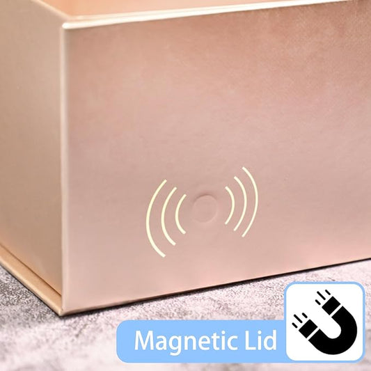 LIFELUM Gift Box for Presents 13.8'' x 8'' x 4.45'' Rose Gold Luxury Gift Box with Magnetic Lid Gift Boxes Contains Card, Ribbon, Shredded Paper Filler Gifts for Women (1Pcs)