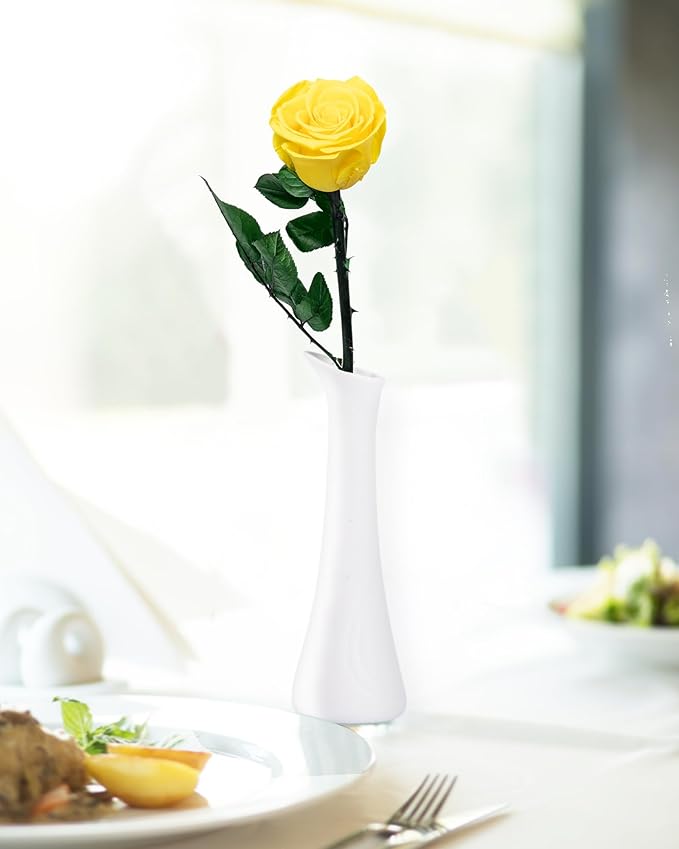 Yellow Flowers for Delivery Prime, Preserved Yellow Roses Flower Gifts for Women, Real Roses Single Rose Gifts for Her, Mom Birthday Gifts from Daughter,, Valentines Flowers