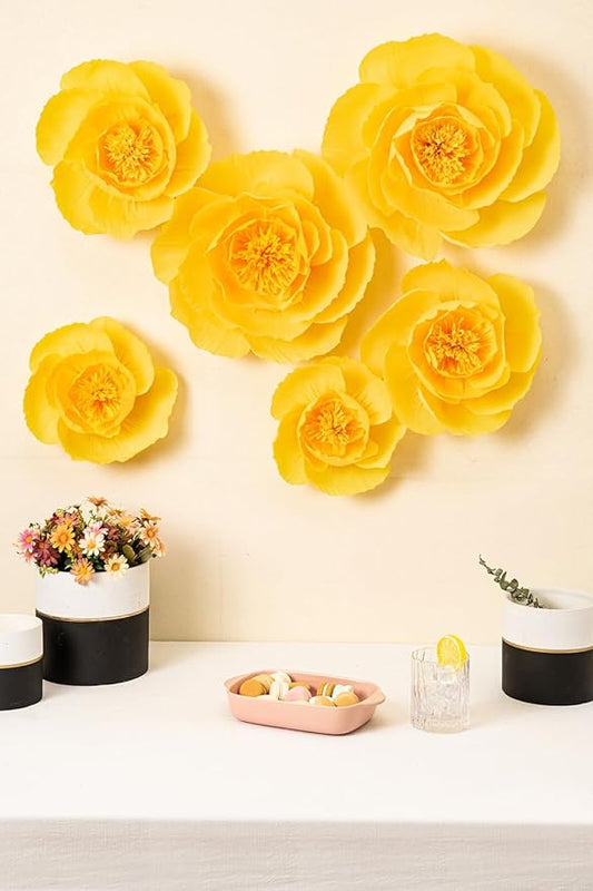 6 Pcs 3D Paper Flower Decoration for Party, Wedding Decoration, Background Wall, Nursery Room Decoration, Bridal Shower, Baby Shower