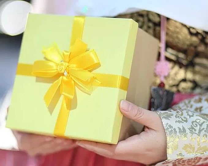 Double Face Yellow Satin Ribbon 3/8 inch X 50 Yards Polyester Yellow Ribbon for Gift Wrapping Very Suitable for Weddings Party Hair Bow Invitation Decorations and More