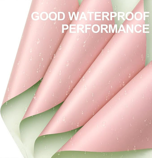 WRAPAHOLIC 20 Sheets Flower Wrapping Paper - 22.4 x 22.4 inch Meat Pink Color Water-Resistant Floral Bouquet Wrapping Paper, Florist Supplies Packaging for Wedding Birthday Gift DIY