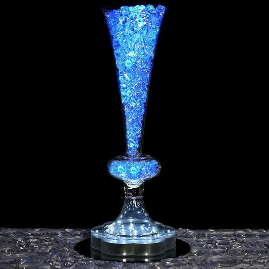 Efavormart Pack of 4-15" Reversible Crystal Ball Trumpet Glass Vase