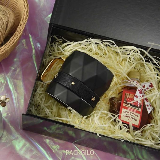 1Pcs Black 9.5x7x4 Inch Gift Box, Small Magnetic Box with Lid Black Small Gift Boxes for Groomsman proposal Foldable Magnetic Closure Storage Boxes