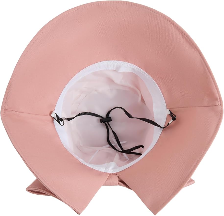 Verdusa Women's Bow Knot Wide Brim Bucket Hats Summer Outdoor Sun Hat