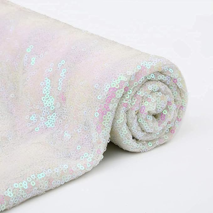 Iridescent Sequin Backdrop Curtains 2FTx8FT 4Panels Sparkly Photography Background Glitter Drapes for Wedding Birthday Party Decorations Bridal Baby Shower
