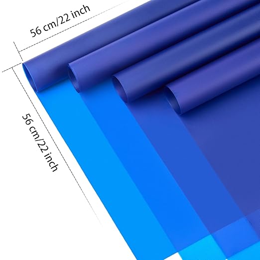 Jutieuo 20 Sheets Royal Blue Flower Wrapping Paper, Waterproof Solid Floral Bouquet Wrapping Paper, Florist Supplies Packaging for Wedding Birthday Gift DIY Craft (22.0 x 22.0 inch)