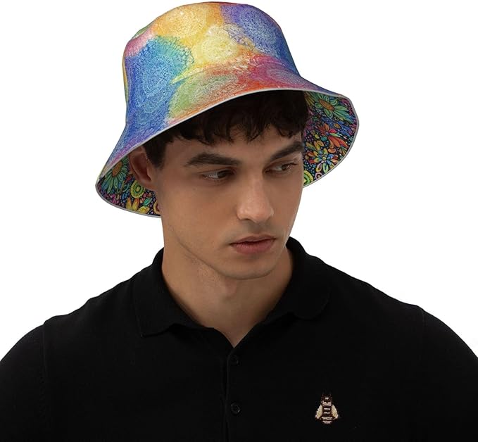 Bucket Hat Double-Side-Wear Reversible Sun Hat Beach Travel Hiking for Women Men