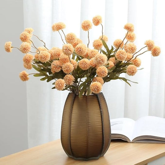 Artificial Flowers for Vases 20.5 Inch 10 Stems,Silk Dried Fake Mums Bouquet Indoor Faux Floral Arrangements for Decoration (Yellow)