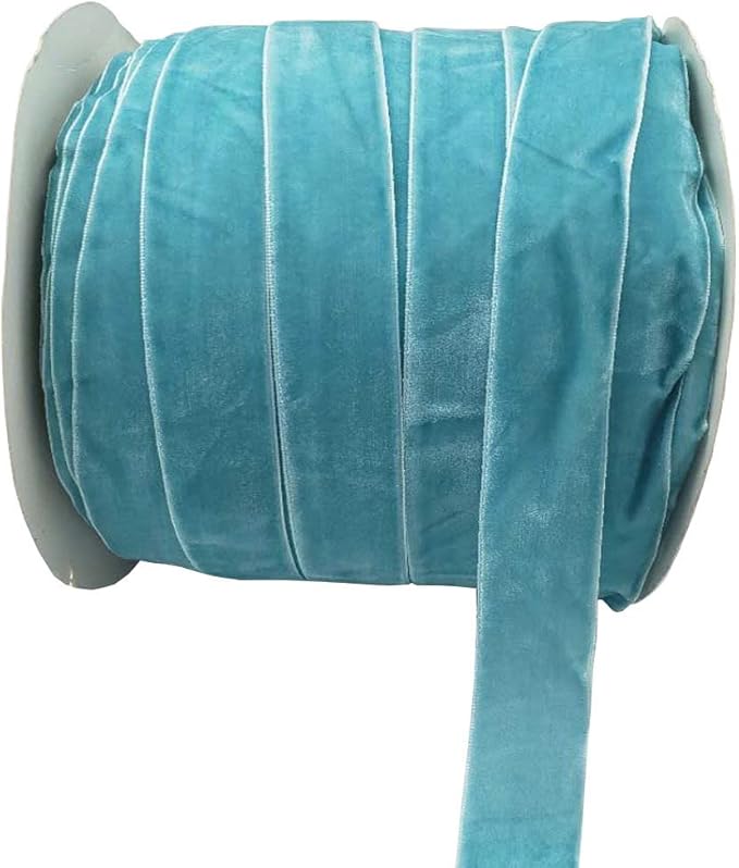 10 Yards Velvet Ribbon Spool (Blue, 1")