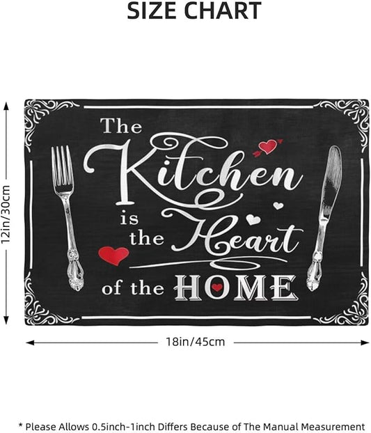 Fork Spoon Kitchen Table Placemats Set of 4 Retro Country Cooking Theme Place Mats for Home Party Indoor Holiday Rustic Washable Heat Resistant Table Mats 12 x 18 Inch