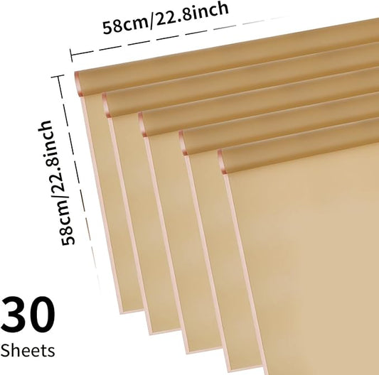 30 Sheets Beige Gold Edge Flower Bouquet Wrapping Paper,Florist Supplies Waterproof Floral Bouquet Wrapping Paper Bouquet Accessorie,Flower Shop Packaging Pape for DIY Gift Wedding Birthday