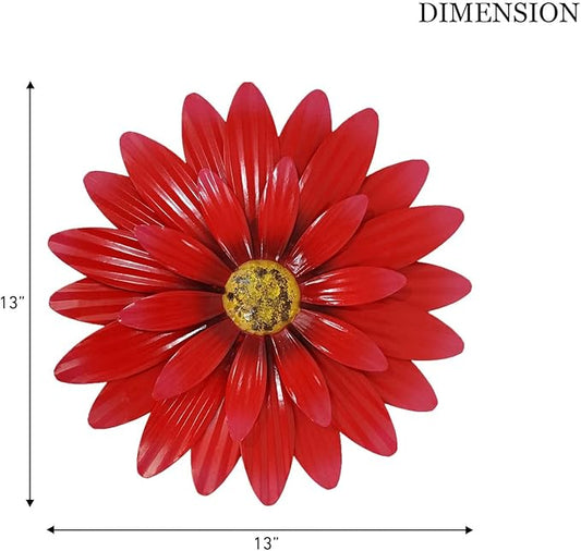 Dekomere Metal Flowers Outdoor Decor 13" Metal Sunflower Wall Art Decorations Sunflower Wall Decor for Kitchen Living Room Porch Garden Yard