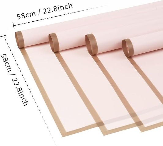 FUHITIM 20 Sheets Flower Wrapping Paper - Waterproof Floral Bouquet Packaging Paper for DIY Crafts,Florist Supplies Packaging Paper for Wedding Birthday Gift(Pink)