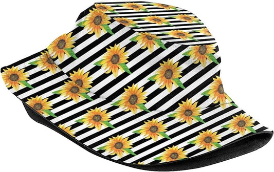 Bucket Hat for Women Men, Summer Print Hat Travel Packable Sun Cap Outdoor Hat for Women and Men