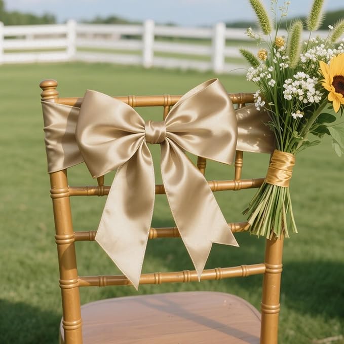 Tan Satin Ribbon 3 inch X 15 Yards Polyester Ribbon for Gift Wrapping Very Suitable for Weddings Party Hair Bow Invitation Decorations and More