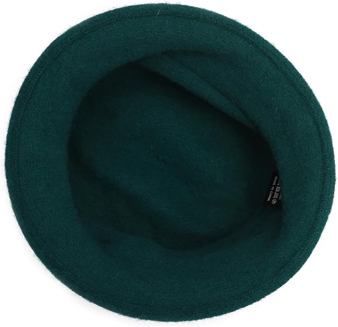 ZLYC Women Wool Cloche Bucket Hat 1920s Vintage Dress Winter Hats with Flower Accent