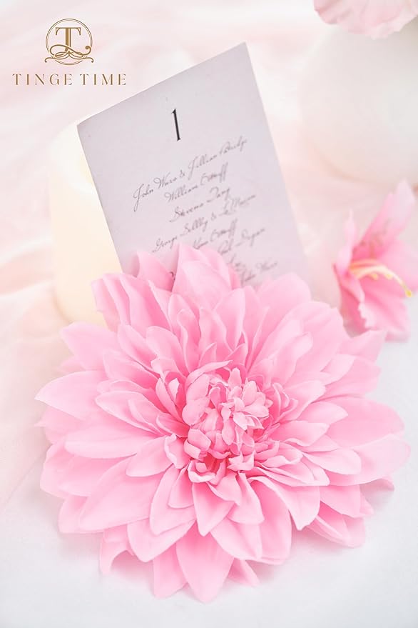 TINGE TIME Artificial Flowers Deep Pink Flower Combo for DIY Wedding Bouquets Table Centerpieces Arrangements Party Baby Shower Home Spring Decorations